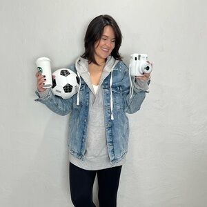 Art Class Oversized Denim Jean Jacket Kids Size XL